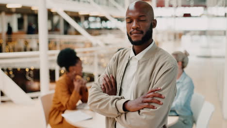 Face,-business-and-black-man-arms-crossed