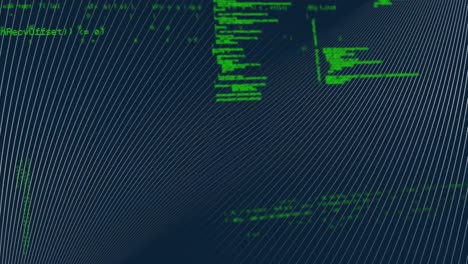 animación del patrón rojo y procesamiento de datos sobre fondo negro