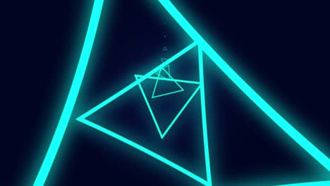 abstract motion graphic background endless loop with animation of triangle in futuristic tunnel neon light.