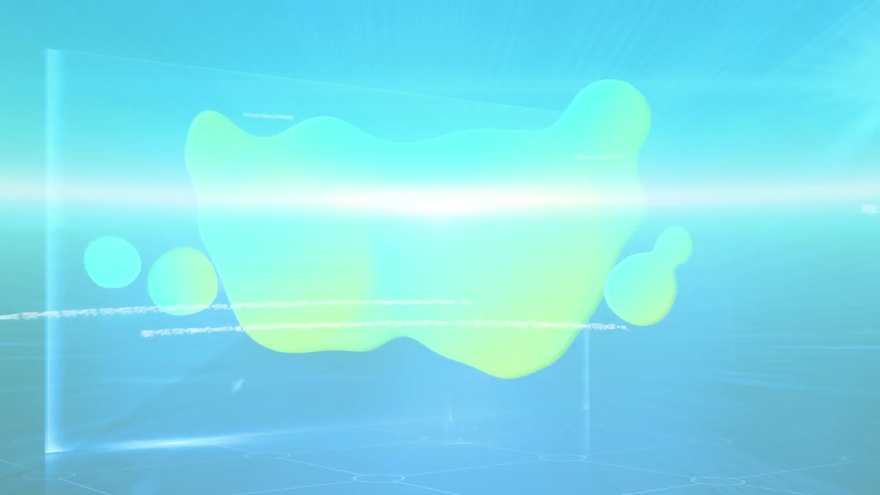 파란색 배경에 데이터 처리를 통해 녹색 얼룩의 애니메이션