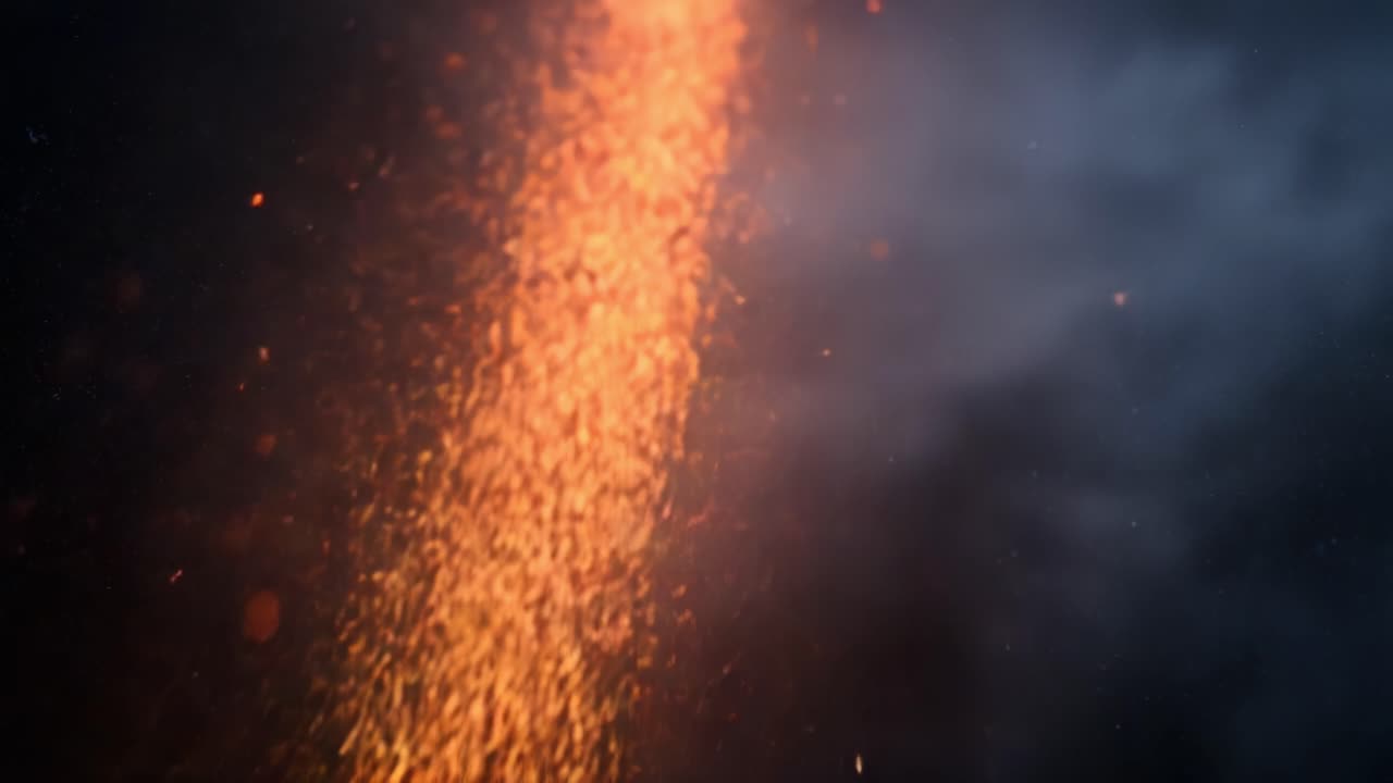 Captivating Eruptions: A Stunning Visual Journey Through Molten Lava Flow and Dynamic Particles in a Chaotic yet Beautiful Fiery Environment