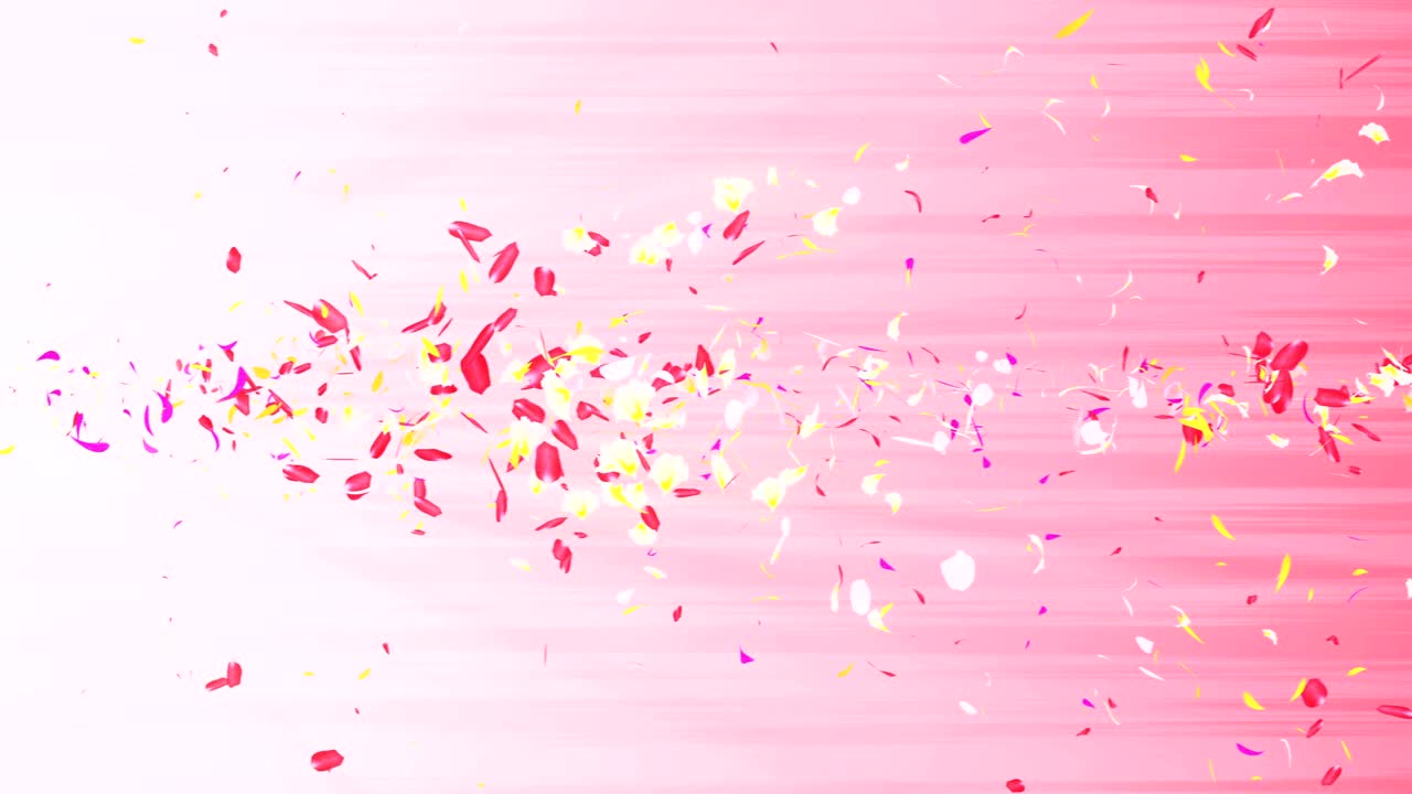 화려한 잎자루, 나선형 반이는 꽃잎, 꽃 모양, 예쁜 춤추는 꽃잎, 회전하는 꽃잎에서 소용돌이, 추상적인 루프 애니메이션.