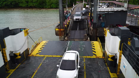 the vehicle ferry from koh lanta yai island, thailand