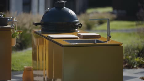 kitchen in a sunny garden