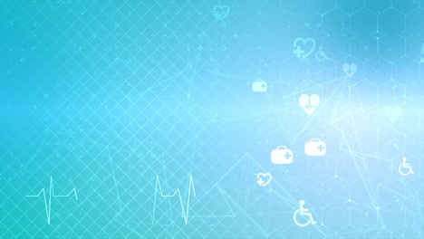 abstract medical background with flat icons and symbols loop animation background.