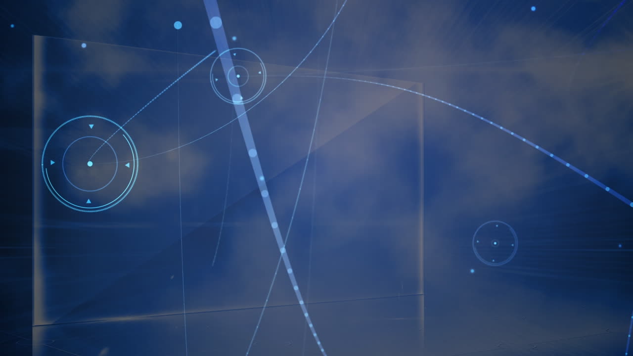 Animation of connections over blue space