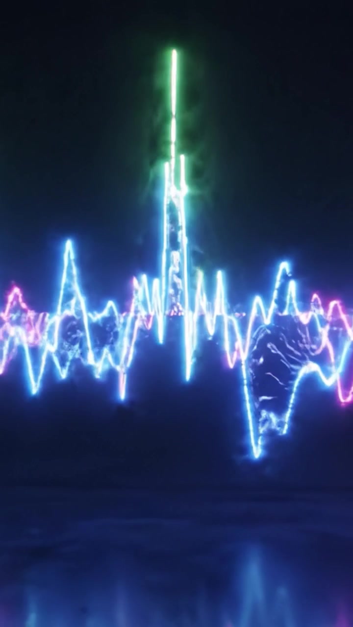 The Evolution of Sound Waves: A Visual Journey Through Vibrant Light Patterns and Energetic Pulses Captured in Two Distinct Frames