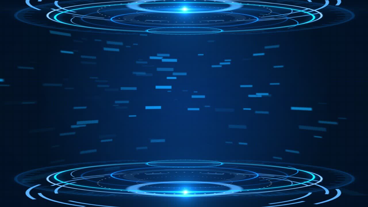 4k loop futuristic interface stage in the center science digital technology hud grid video product