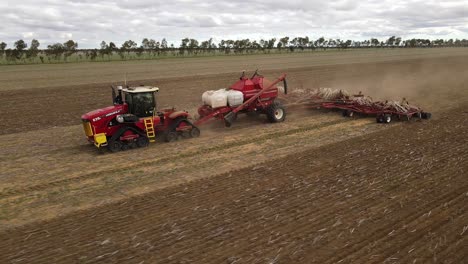 new seeding equipment towed by a tractor across a healthy paddock-1