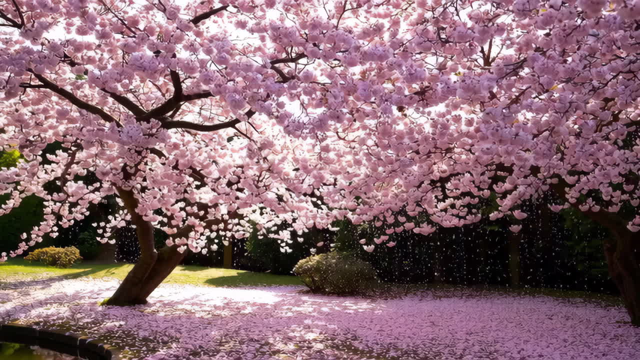Bellissimi alberi di ciliegio in fiore in primavera