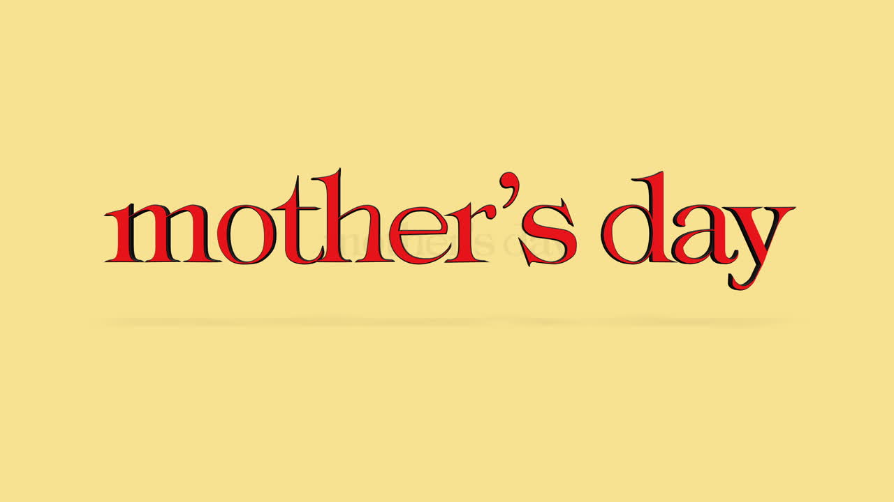 Celebrate Mothers Day bold black text on vibrant yellow background