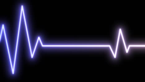 neon heartbeat rate and pulse animation on a black background, seamless loop. 4k