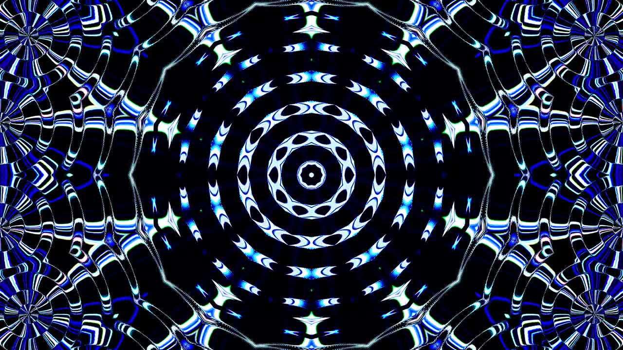 hermoso caleidoscopio abstracto que brilla, una luz radiante que regula los movimientos sutiles