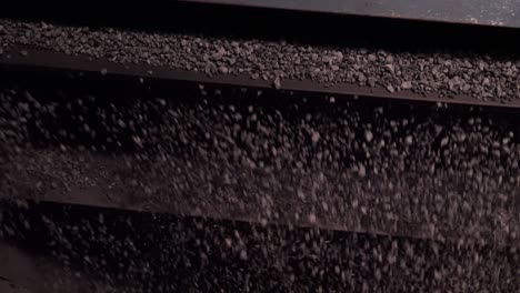gravel conveyor belt in motion