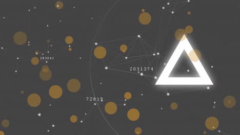 animation of network of connections and spots over dark background