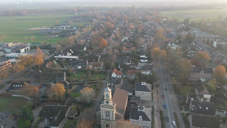 aerial-of-church-in-small-rural-town