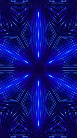 vj bucle azul de neón caleidoscopio. video en bucle vertical
