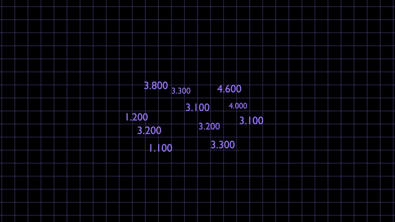 animación de renderizado 3d con cifras crecientes