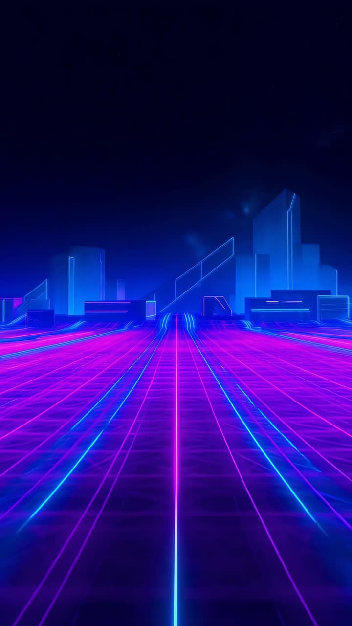 Retro-futuristico Sci-Fi Retrowave Griglia Neon 4K