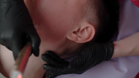 Facial Treatment Procedure on a Young Man