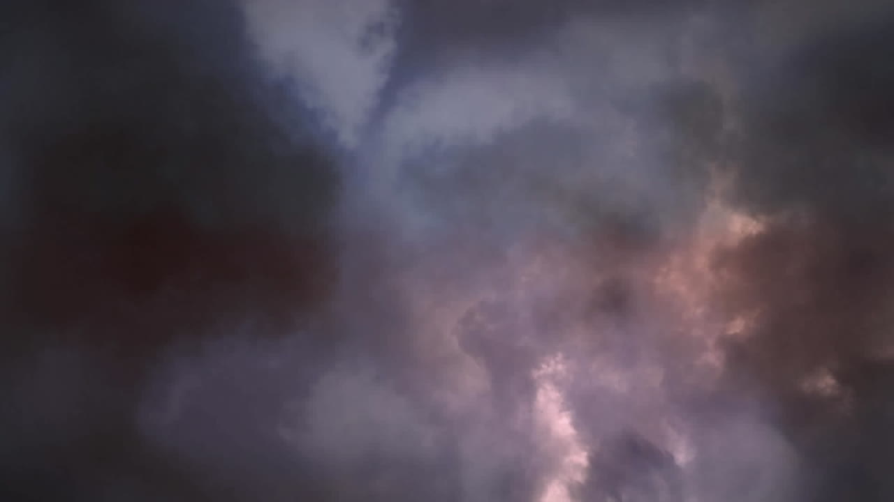 animación de formas que se mueven sobre las nubes