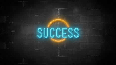 success message on flickering neon sign in 4k resolution