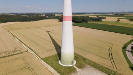 windmill drone flight up at corn field