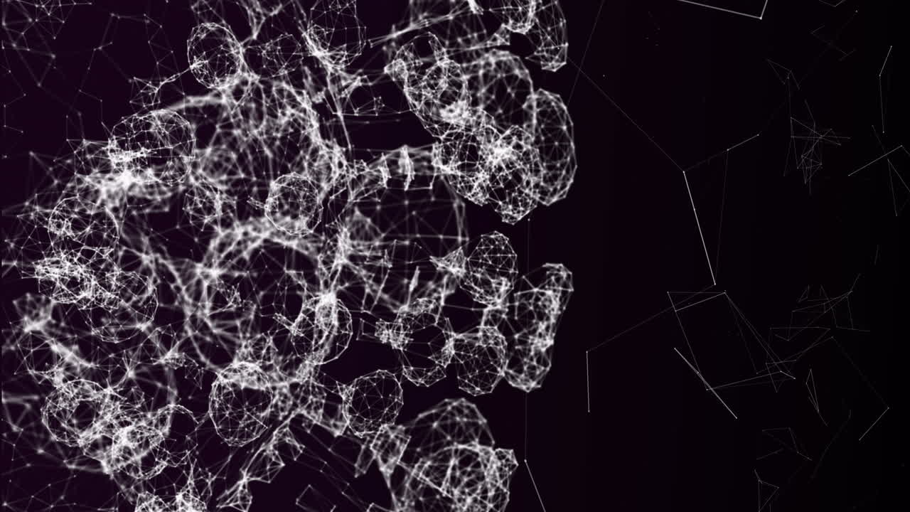 Animation of network of connections on black background