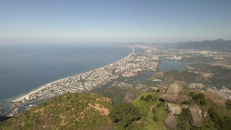 Aerial View of Rio de Janeiro, Brazil from a Mountaintop
