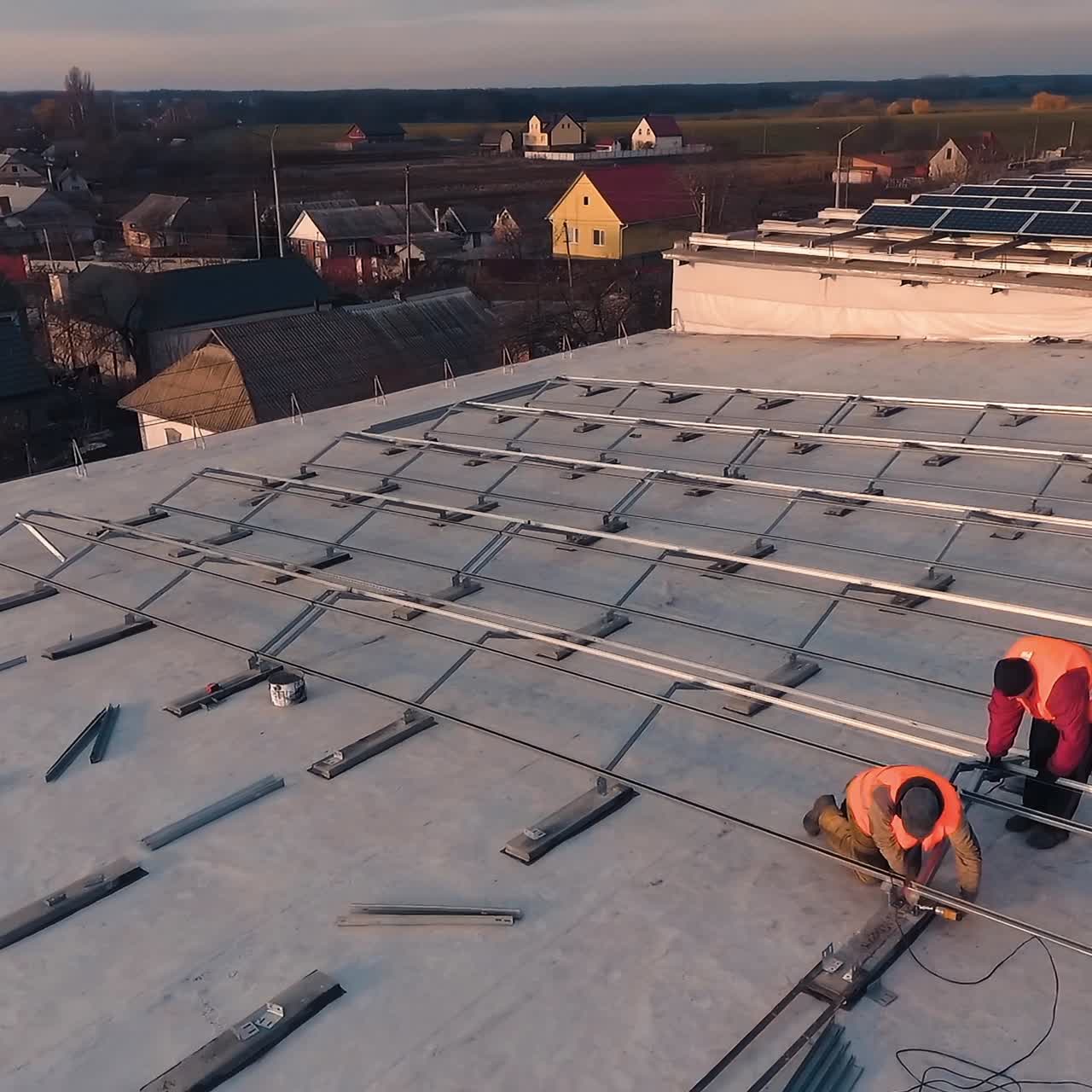 Installing solar panels on roof