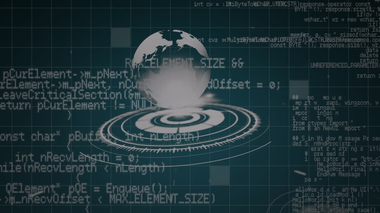 Animation of data processing over globe