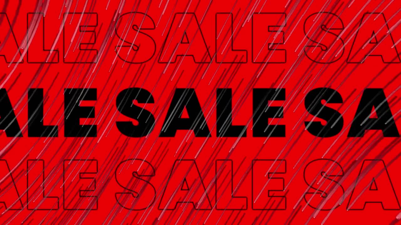 animación del texto de venta en letras blancas en el fondo cambiante