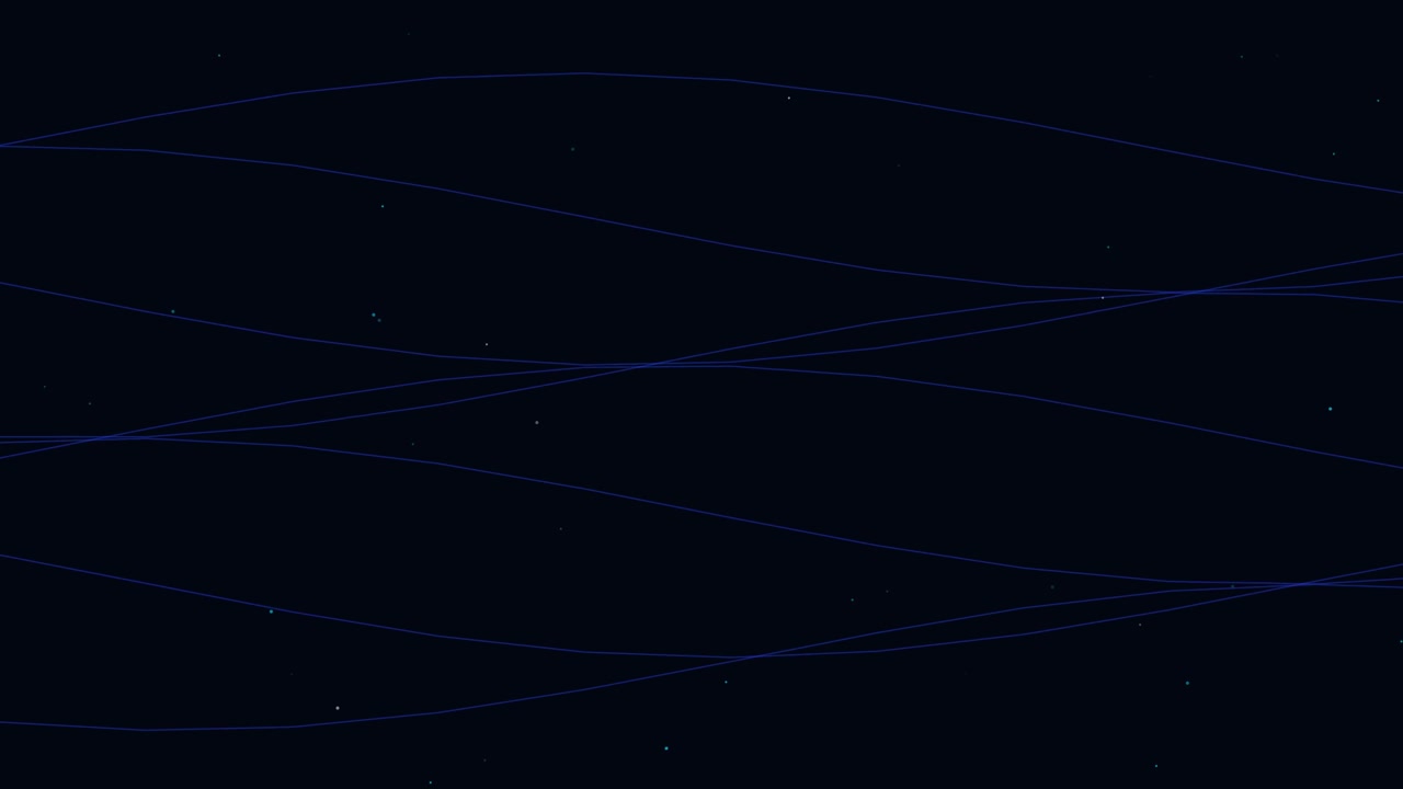 Abstract Motion Background with Flowing Blue Lines and Floating Particles