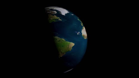 un satélite volando sobre el planeta tierra contra un fondo negro.
