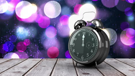 alarm clock counting down to midnight for new year
