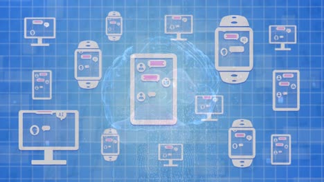 Animation of online ai chat processing on electronic devices over human brain