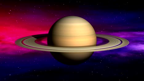 saturno en el fondo de la nebulosa espacial