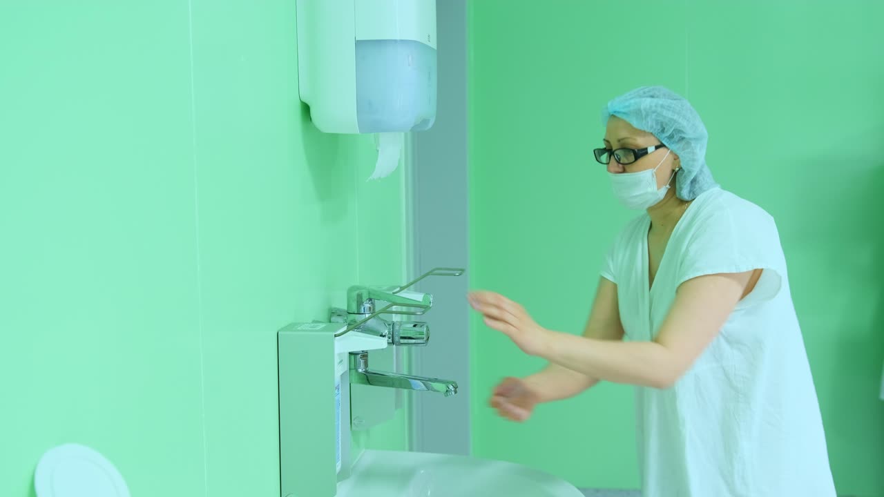 Hospital Staff Member Washing Hands