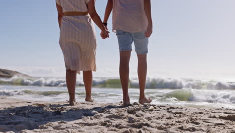 walking, love and holding hands with couple