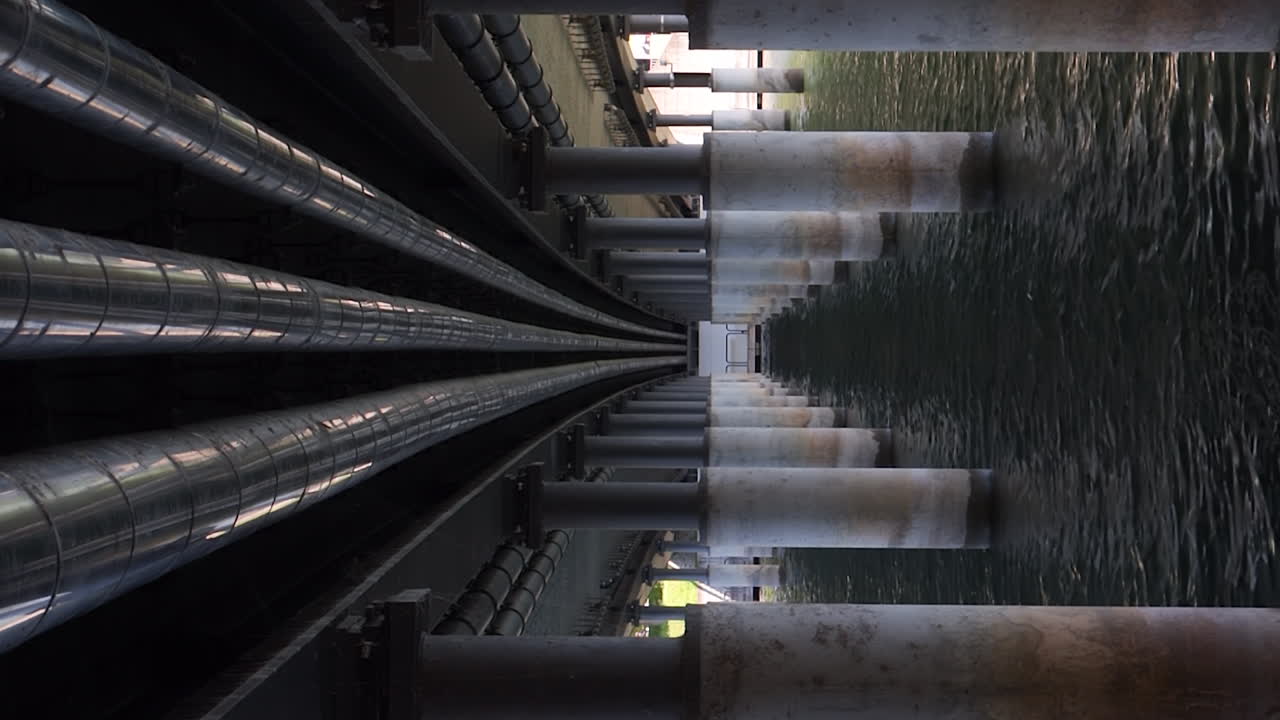 Vertical video under Br&uuml;cke &amp;quot;Chelles-Allee&amp;quot;, access road to Lindau, Germany