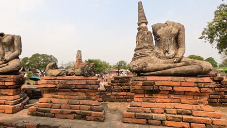 headless buddha statues in ayutthaya, thailand