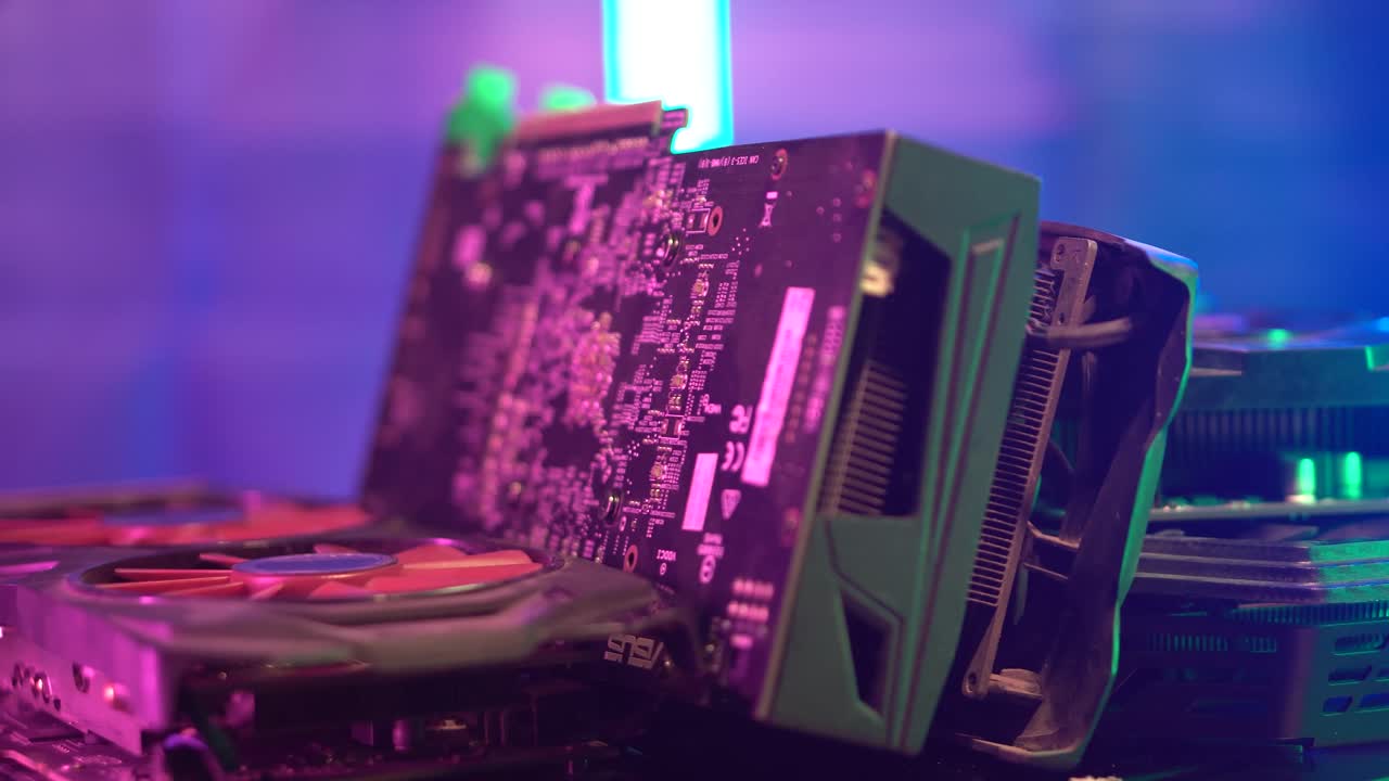 Graphic Cards, Used Computer Hardware, Gaming or Crypto Currency Mining, Close Up