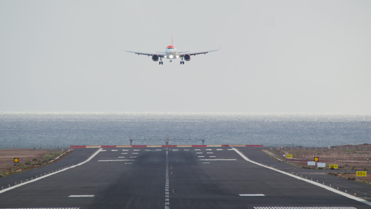 Airplane landing at the airport
