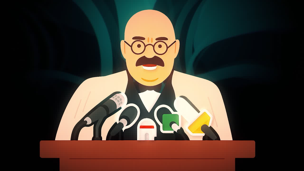 Man Giving a Press Conference