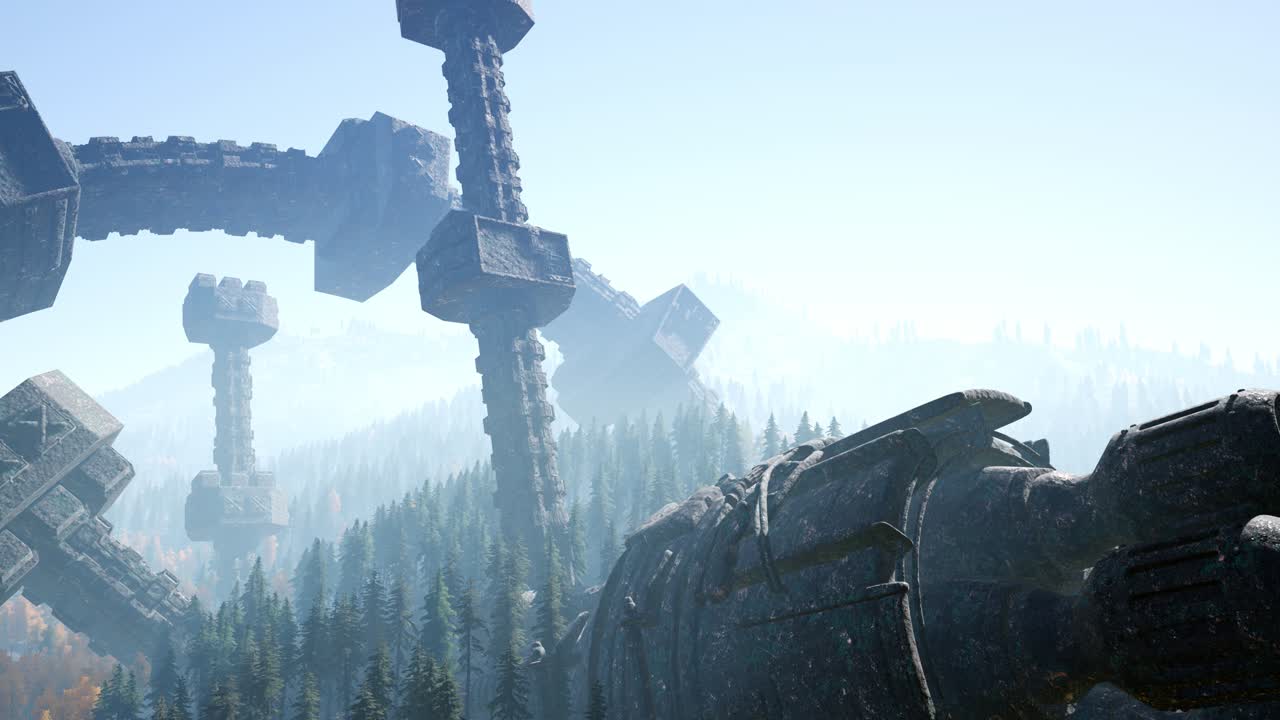 ufo가 숲에 추락했습니다.