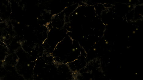 el oro abstracto en movimiento salpica el fondo oscuro del grunge
