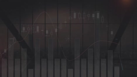 animación de estadísticas con un triángulo pulsante sobre un fondo gris