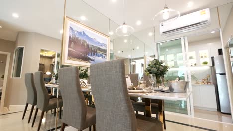 hogar moderno y elegante y comedor plano - decoración de esquina