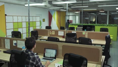 modern coworking space with employees