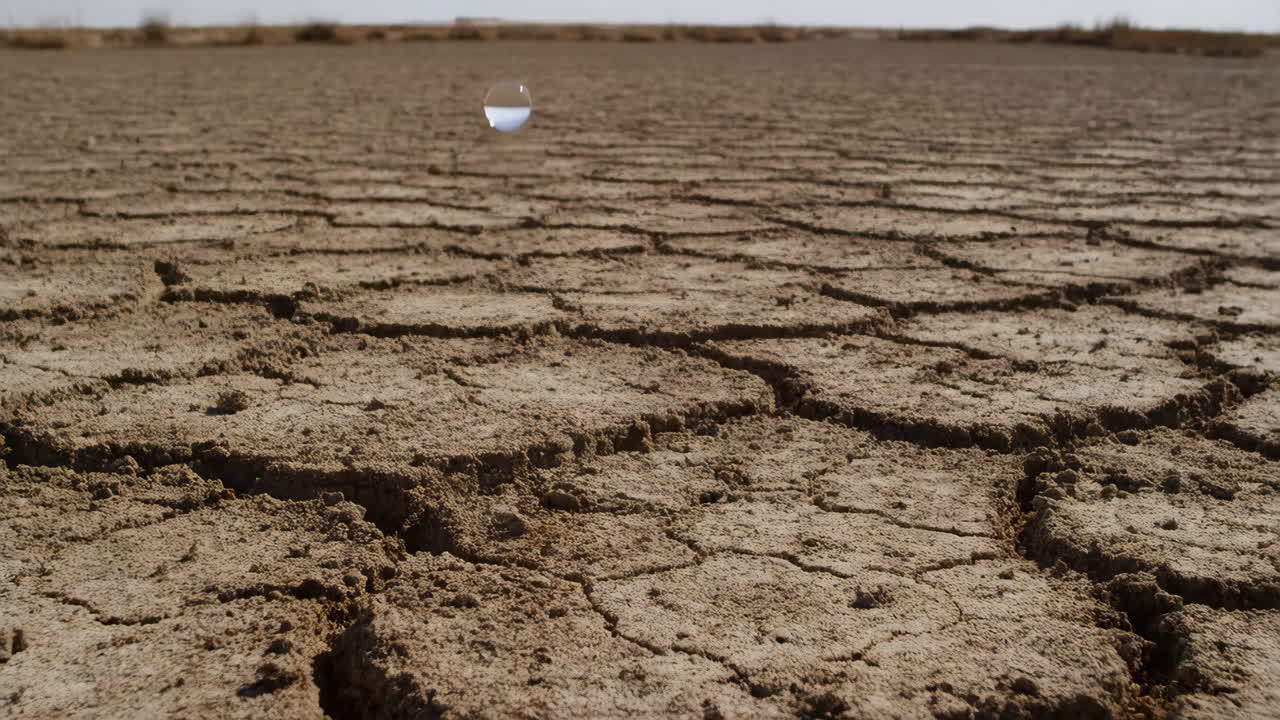 Cracked Earth and Droplets of Water